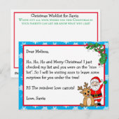 Carte Postale Lettre de Père Noël, Nice List, pour Enfants (Devant / Derrière)