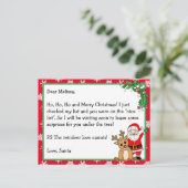 Carte Postale Lettre de Père Noël, Nice List, pour Enfants (Debout devant)