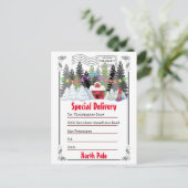 Carte Postale Lettre de Tomte | journal forestier d'hiver cabine (Debout devant)