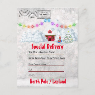 Carte Postale Lettre de Tomte log cabine hiver au pays des mer