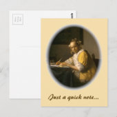 Carte Postale Lettre de Vermeer (Devant / Derrière)