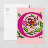 Carte Postale Lettre décorative C Monogramme (Devant / Derrière)