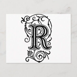 Carte Postale Lettre décorative R
