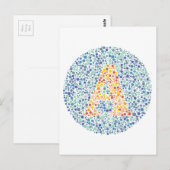 Carte Postale Lettre d'essai oculaire "A" (Devant / Derrière)