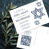 Carte Postale LETTRE D'EXTÉRIEUR STAR DAVID Custom QR BAR Mitzva