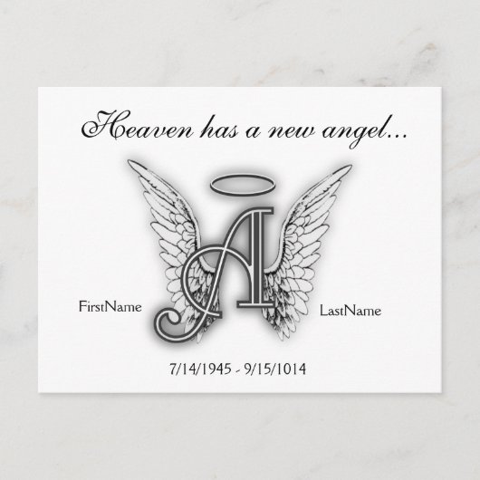 Carte Postale Lettre d'hommage Monogram Memorial A (Devant)