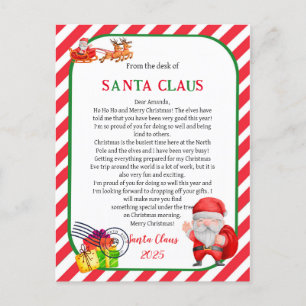 Carte Postale Lettre du Noël du Père Noël