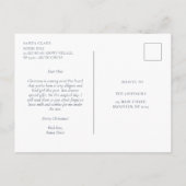 Carte Postale Lettre du Père Noël au bébé Blue Christmas Winter (Dos)