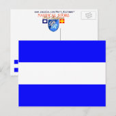 Carte Postale Lettre du signal J alphabétique du drapeau (Devant / Derrière)