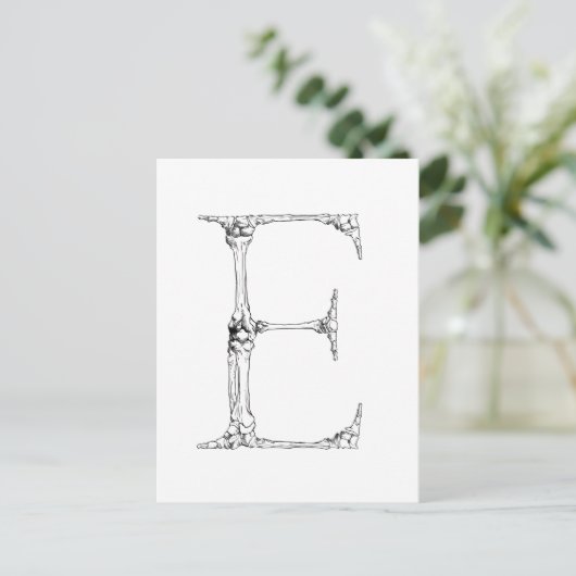 Carte Postale Lettre E Bone Initial (Debout devant)