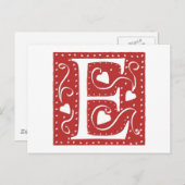 Carte Postale Lettre E de coeurs de mariage (Devant / Derrière)