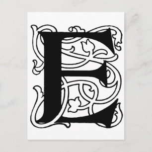 Carte Postale Lettre E Monogramme
