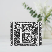 Carte Postale Lettre E Monogramme médiéval Art Nouveau (Debout devant)
