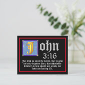 Carte Postale Lettre éclairée Jean 3 16 Citation de la Bible de  (Debout devant)