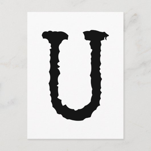 Carte Postale Lettre écrite U (Devant)