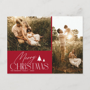 Carte Postale Lettre élégante photo moderne de Noël