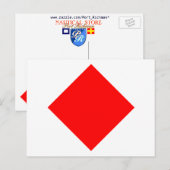 Carte Postale Lettre F du signal du drapeau nautique (Devant / Derrière)