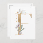 Carte Postale Lettre F Monogramme (Devant / Derrière)
