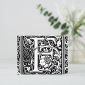 Carte Postale Lettre F Monogramme médiéval Vintage (Debout devant)