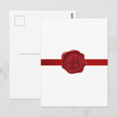 Carte Postale Lettre fantaisie B Sceau de cire rouge (Devant / Derrière)