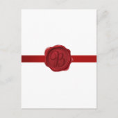 Carte Postale Lettre fantaisie B Sceau de cire rouge (Devant)