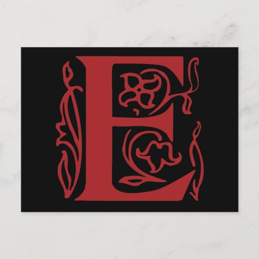 Carte Postale Lettre fantaisie E (Devant)