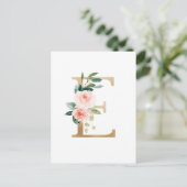 Carte Postale LETTRE FAUX GOLFE E BLANC MONOGRAPHIQUE Floral (Debout devant)