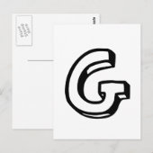 Carte Postale Lettre G (Devant / Derrière)