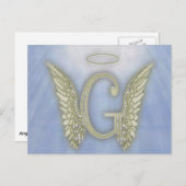 Carte Postale Lettre G Angel Monogramme (Devant / Derrière)