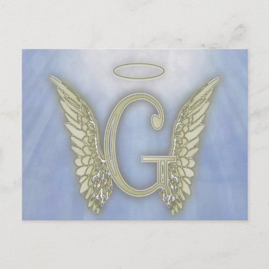 Carte Postale Lettre G Angel Monogramme (Devant)