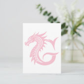 Carte Postale Lettre G de style dragon, alphabet du dragon, mono (Debout devant)