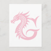 Carte Postale Lettre G de style dragon, alphabet du dragon, mono (Devant)