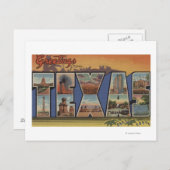 Carte Postale LETTRE GRANDE DU Texas Scènes 3 (Devant / Derrière)