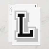 Carte Postale lettre grise noire L (Devant / Derrière)