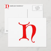 Carte Postale Lettre H (Devant / Derrière)