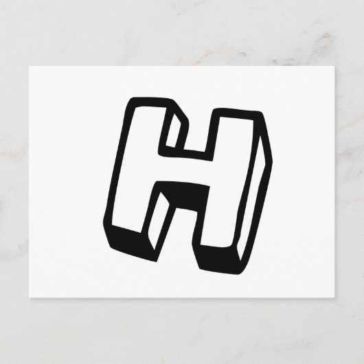 Carte Postale Lettre H (Devant)