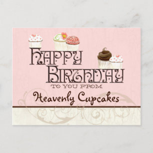 Carte Postale Lettre H Joyeux Anniversaire Cupcake Business Cart