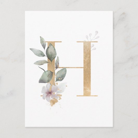 Carte Postale Lettre H Monogramme (Devant)