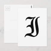 Carte Postale Lettre I Ancien texte anglais sur Arrière - plan b (Devant / Derrière)