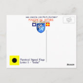 Carte Postale Lettre I du signal d'indicateur alphabétique (Dos)