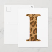 Carte Postale Lettre I Prénom Monogramme Empreinte de léopard in (Devant / Derrière)