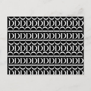 Carte Postale Lettre initiale D monogramme