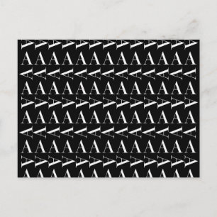 Carte Postale Lettre initiale de monogramme A, choisissez la cou