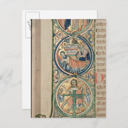 Carte Postale Lettre initiale `I' En Principio (Devant / Derrière)