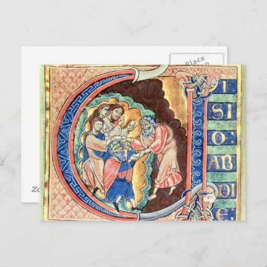 Carte Postale Lettre initiale 'V' Visio Abdie (Devant / Derrière)