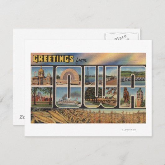 Carte Postale LETTRE IowaGrandes ScènesIowa (Devant / Derrière)