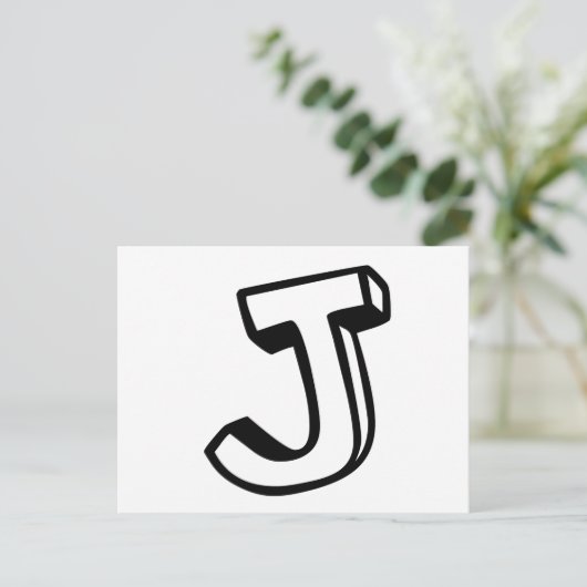 Carte Postale Lettre J (Debout devant)