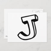Carte Postale Lettre J (Devant / Derrière)