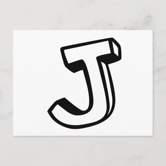 Carte Postale Lettre J (Devant)