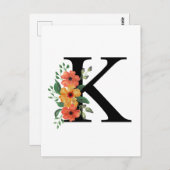 Carte Postale Lettre k (Devant / Derrière)